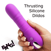 Thrusting Silicone Dildo - Purple